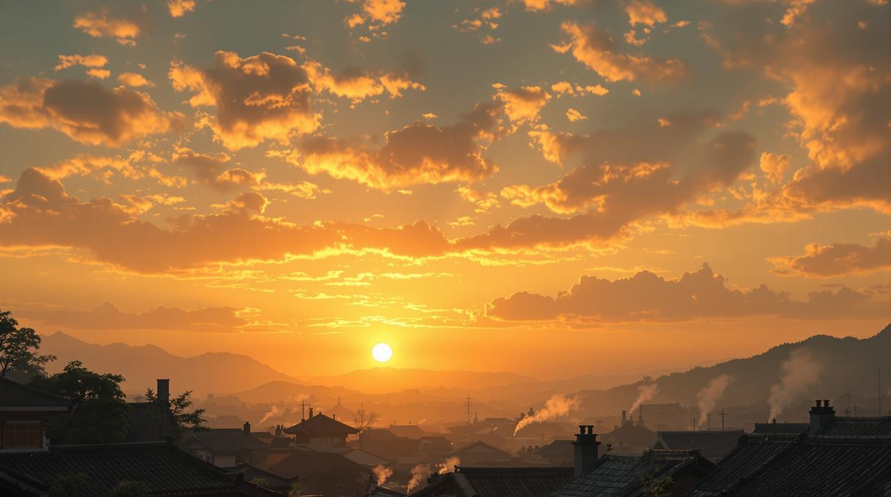韩国小短剧完整版 - 暮色四合的温情剧场，夕阳下的乡村美景